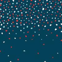 Concept  design background with paper confetti in traditional American colors - red, white, blue. 4th of July. American Happy Independence Day. vector