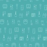 Seamless pattern with flat cosmetics icon. Vector background. Good for fabric, wrapping paper, print etc.