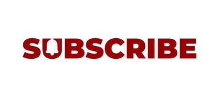 Subscribe, bell button and hand cursor. Red subscribe text to channel, blog. Social media background vector
