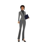 Woman in business suit, Illustration. Flat vector art isolated on white background