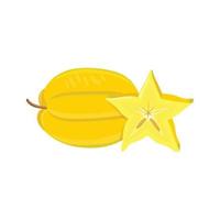 Flat vector of Star Fruit isolated on white background. Flat illustration graphic icon