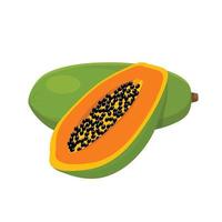 vector plano de papaya aislado sobre fondo blanco. icono gráfico de ilustración plana
