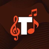 Music Alphabet T Logo vector