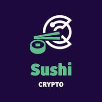 logotipo criptográfico de sushi vector