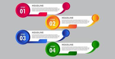 4 stages of colorful infographic elements. designs for banners, presentations and more. vector
