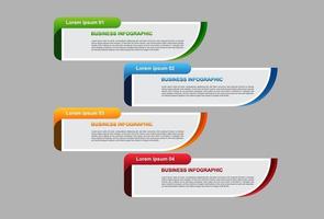 4 stages of colorful infographic elements. designs for banners, presentations and more. vector