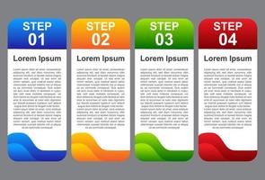 4 stages of infographic elements in full color. designs for banners, presentations and more. vector