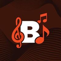 música alfabeto b logotipo vector