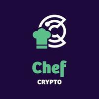 logotipo criptográfico del chef vector