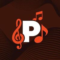 Music Alphabet P Logo vector