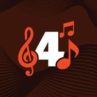 Music Number 4 Logo vector