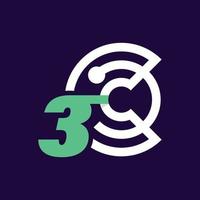 Numeric 3 Crypto Logo vector