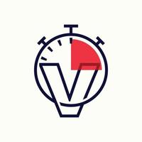 velocidad alfabeto v logo vector