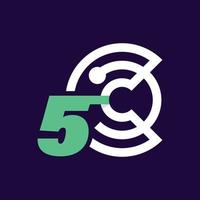 Numeric 5 Crypto Logo vector