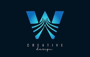 Creative letter W logo with leading lines and road concept design. Letter W with geometric design. vector