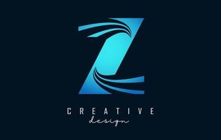 logotipo creativo de la letra z con líneas principales y diseño de concepto de carretera. letra z con diseño geométrico. vector