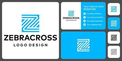 diseño del logotipo de la industria del monograma de la letra z con plantilla de tarjeta de visita. vector