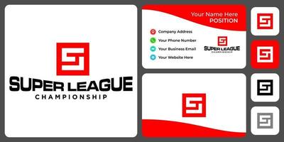 Diseño de logotipo de liga de monograma de letra sl con plantilla de tarjeta de visita. vector