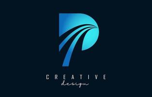 Creative letter P logo with leading lines and road concept design. Letter P with geometric design. vector