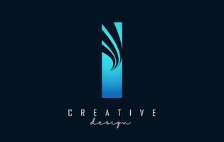 Creative letter I logo with leading lines and road concept design. Letter I with geometric design. vector