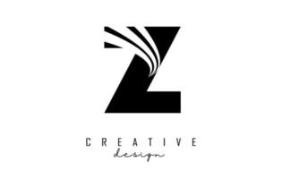 Creative letter Z logo with leading lines and road concept design. Letter Z with geometric design. vector