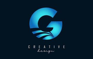 Creative letter G logo with leading lines and road concept design. Letter G with geometric design. vector