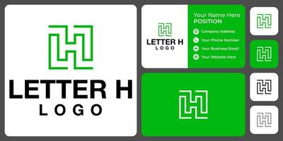 Letter H monogram business logo design with business card template. vector