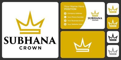 Letter S monogram crown logo design with business card template. vector