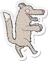 sticker of a cartoon big bad wolf vector