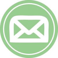 envelope letter circular icon vector