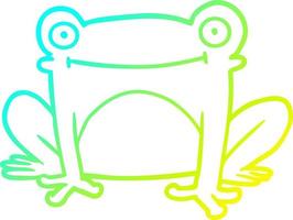 cold gradient line drawing cartoon frog vector