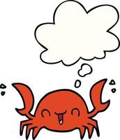 cartoon crab and thought bubble vector