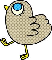 quirky hand drawn cartoon yellow bird vector