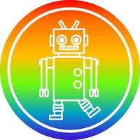 dancing robot circular in rainbow spectrum vector