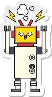 sticker of a cute cartoon dancing robot vector