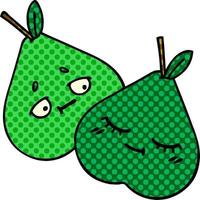 comic book style cartoon pears vector