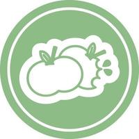 bitten apples circular icon vector