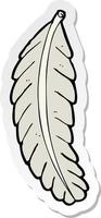 sticker of a cartoon feather vector