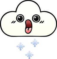 gradient shaded cartoon snow cloud vector