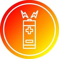 battery circular in hot gradient spectrum vector