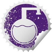 distressed circular peeling sticker symbol science experiment vector