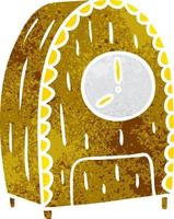 garabato de dibujos animados retro de un reloj antiguo vector