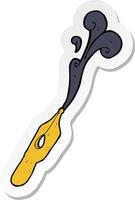 sticker of a cartoon ink nib vector