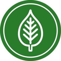 natural leaf circular icon vector