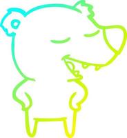 cold gradient line drawing cartoon bear vector