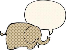 cartoon elephant and speech bubble in comic book style vector