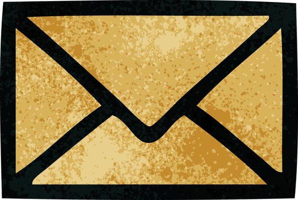 retro grunge texture cartoon paper envelope