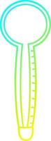 cold gradient line drawing cartoon thermometer vector