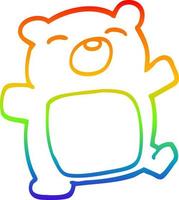 arco iris gradiente línea dibujo dibujos animados oso de peluche vector