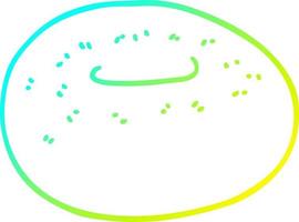 cold gradient line drawing cartoon donut vector